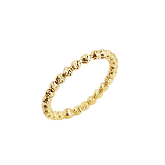 33292 Damenring Gelbgold 585/000 mit Kügelchen in Glitzeroptik