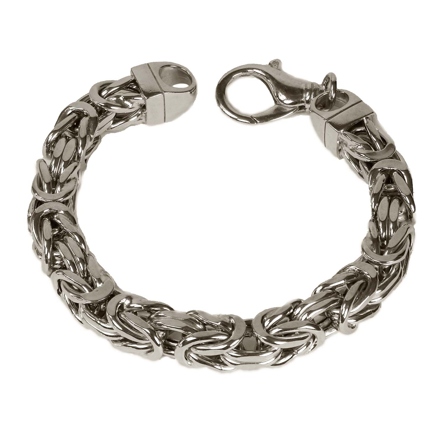 31565-1qVKlRL80llRQa 8 mm breites Königskettenarmband aus rhodiniertem Sterlingsilber