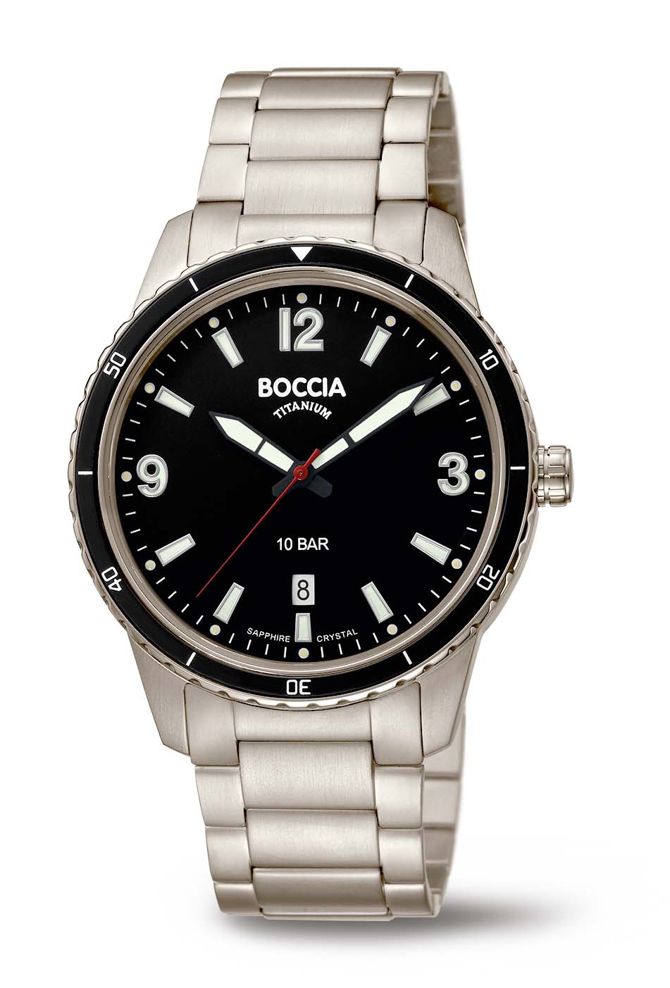 3635-03 Nickelfreie Boccia Herrenuhr 3635-03 Quartz Reintitan Titanuhr für Herren