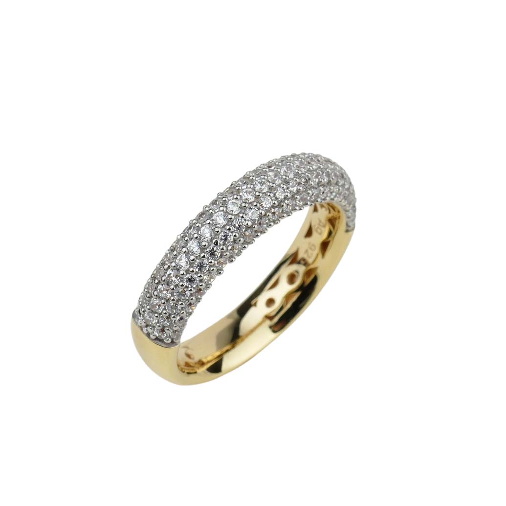 33746 Damenring aus goldplattiertem Silber mit Zirkonia
