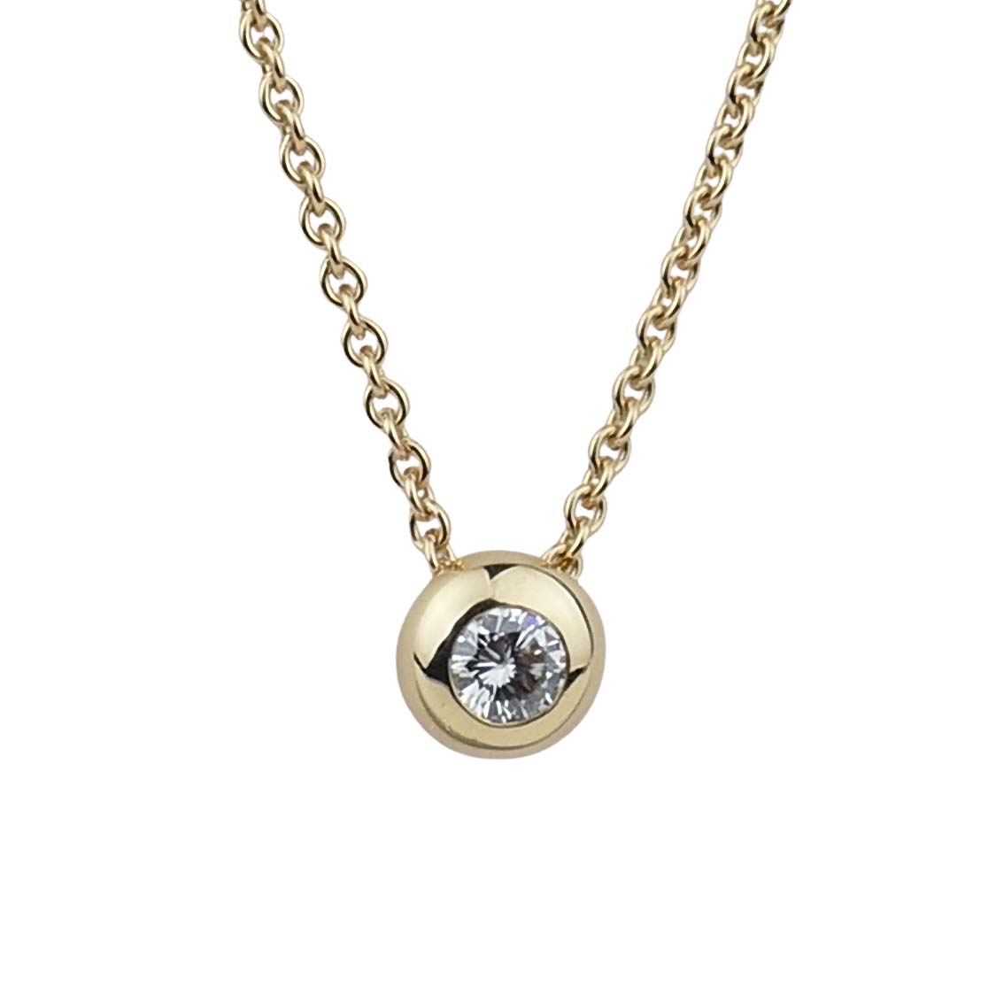 Halskette mit Brillantanhänger 0,20 ct. Gelbgold 750/000