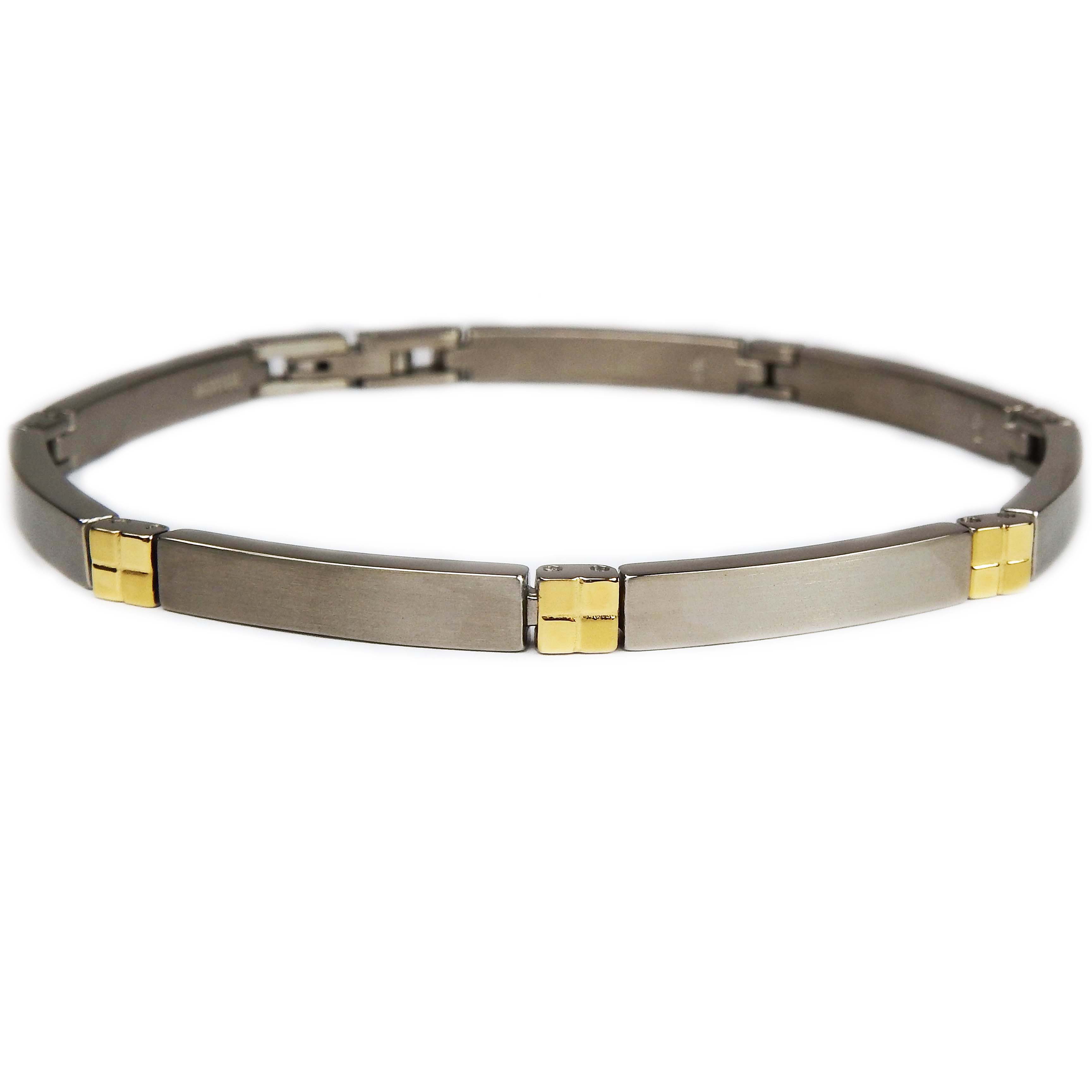 0329-04 Boccia nickelfreies Armband Titan bicolor