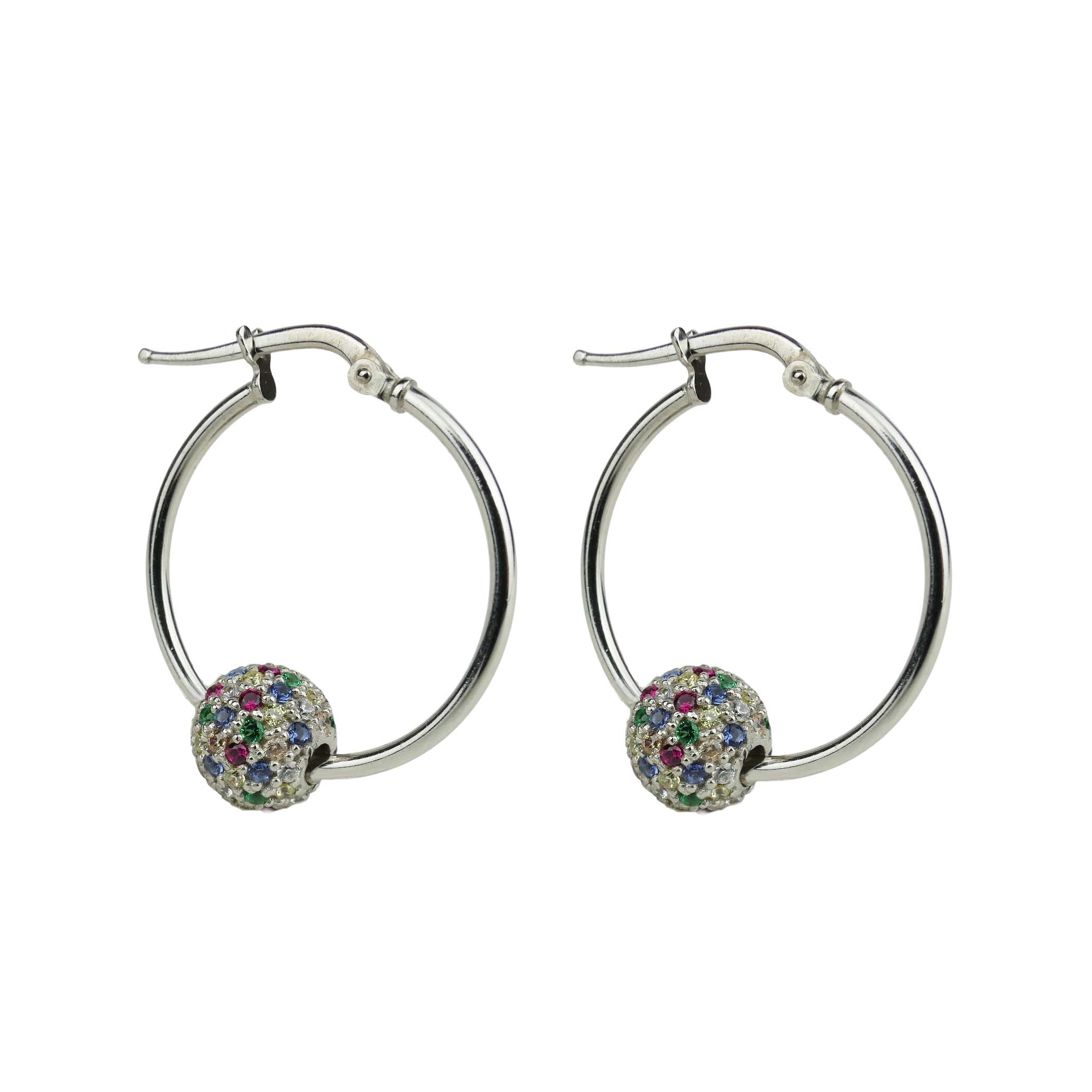 33539 Creolen Sterlingsilber mit bunten Zirkonia