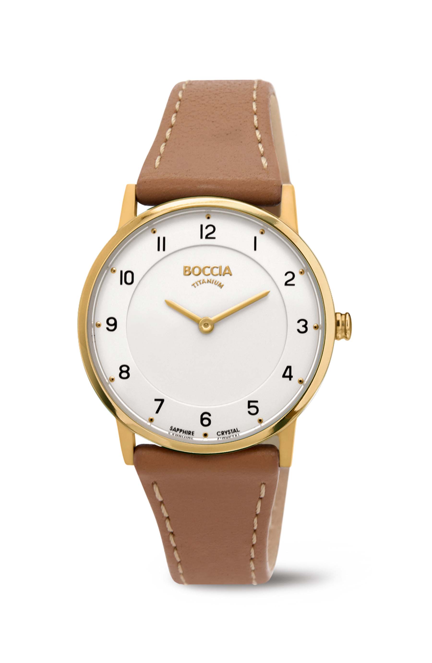 3254-02 Boccia nickelfreie Damenuhr Quartz Titan gelb goldplattiert