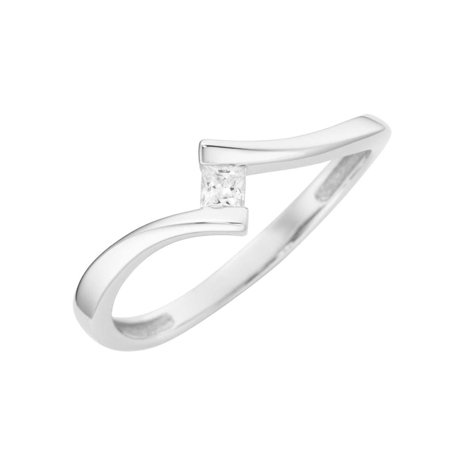 33583 Damenring Weißgold 375/000 mit Zirkonia