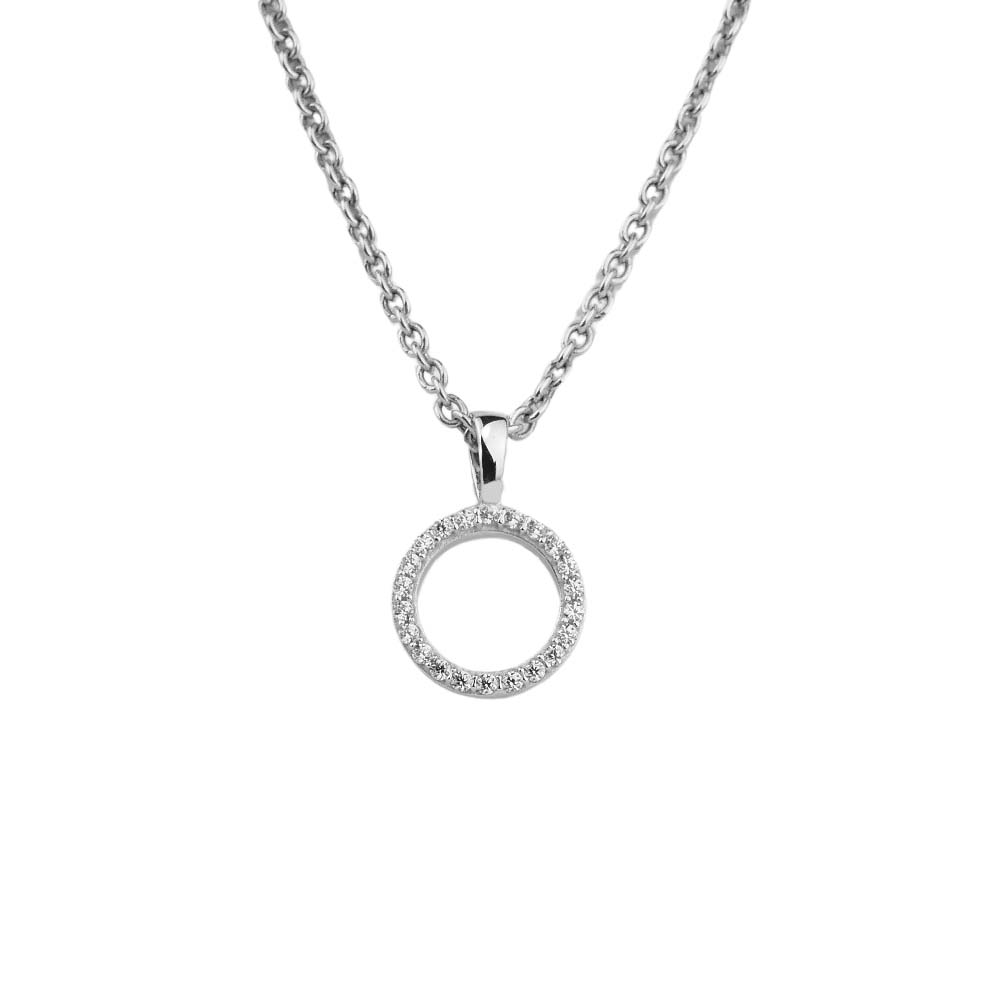 34086 Zirkonia-Anhänger Weißgold 333/000 Kreis