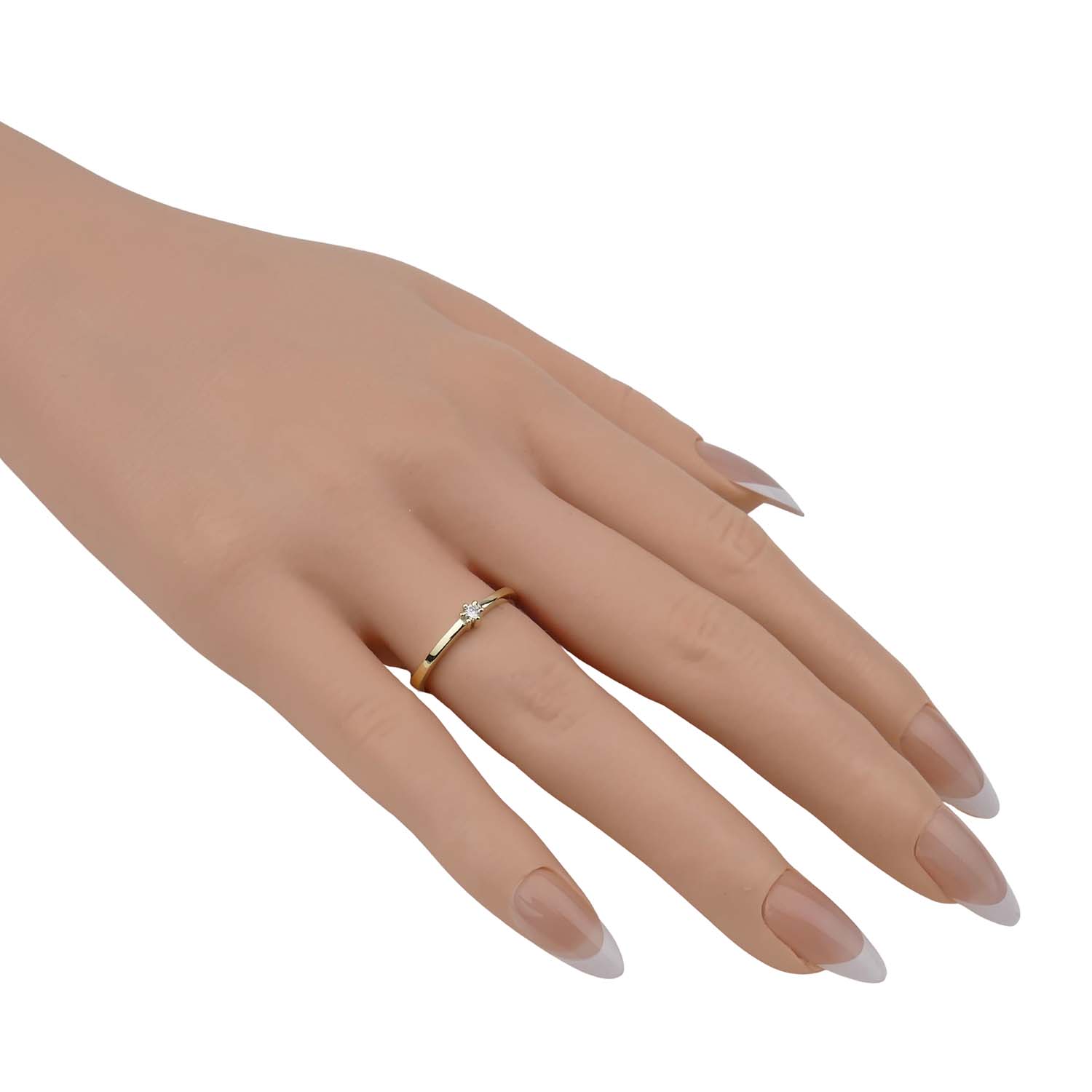 Verlobungsring Gelbgold 585/000 mit Brillant aus unserer Goldschmiede
