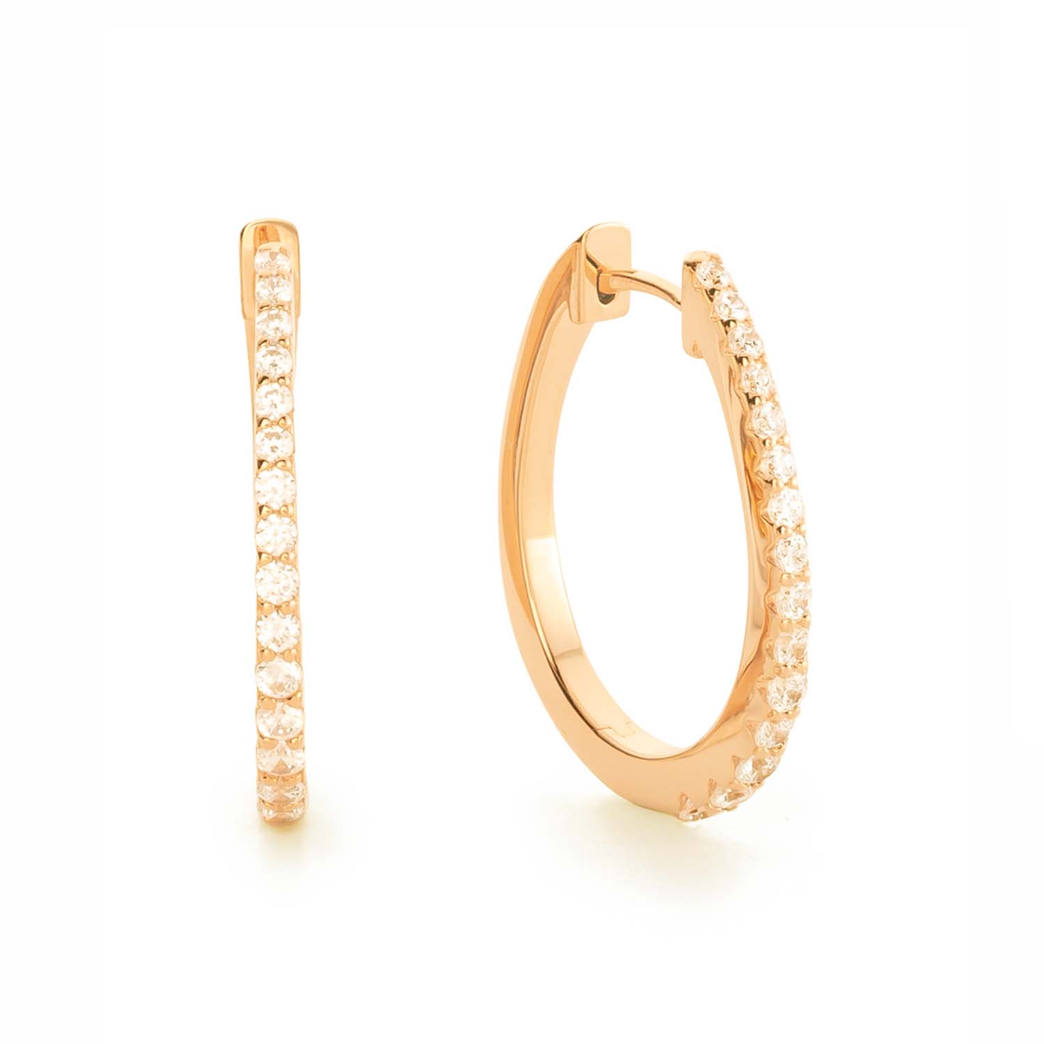 Ratius Creolen aus goldplattiertem Silber mit Zirkonia