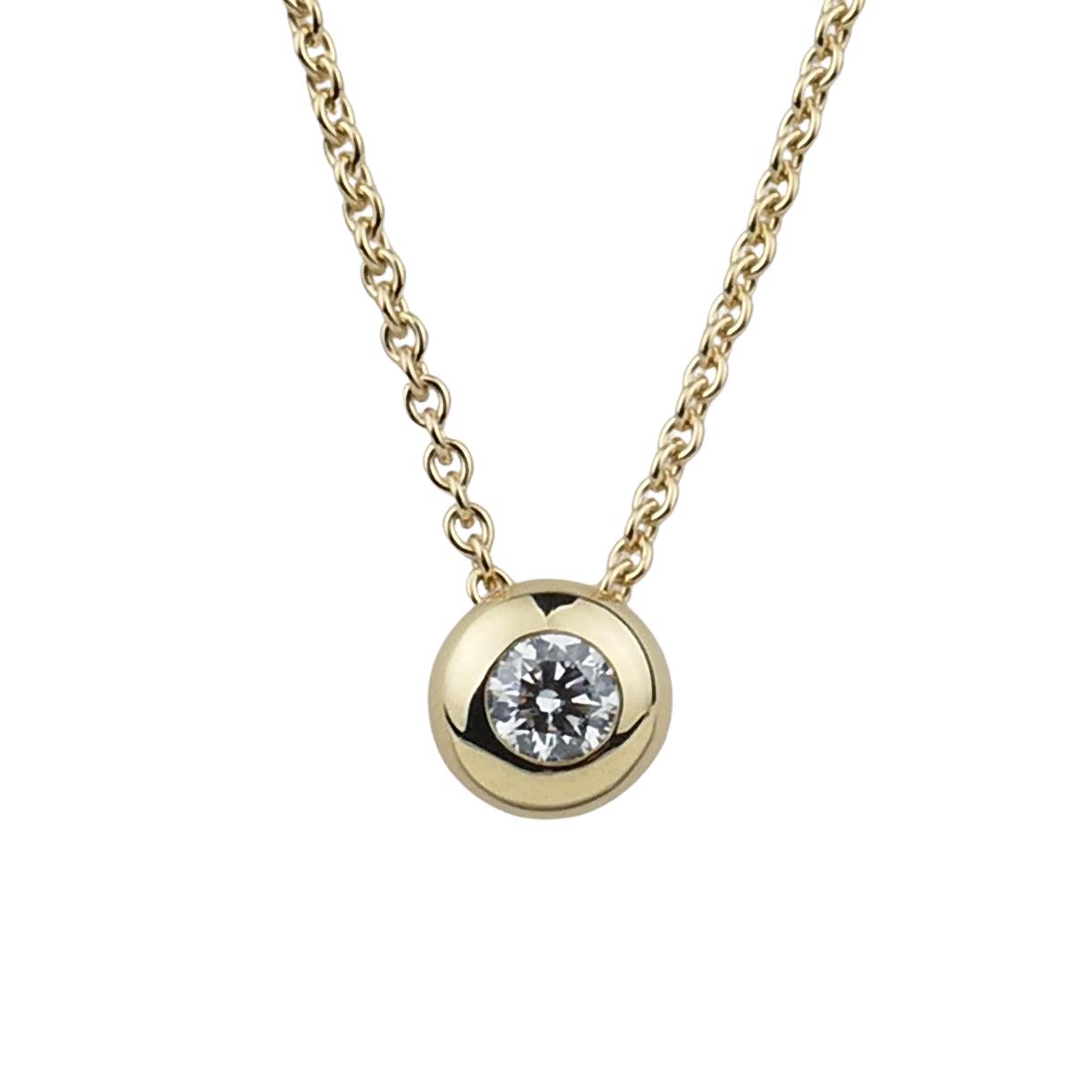 Halskette mit Brillantanhänger 0,258 ct. Gelbgold 750/000
