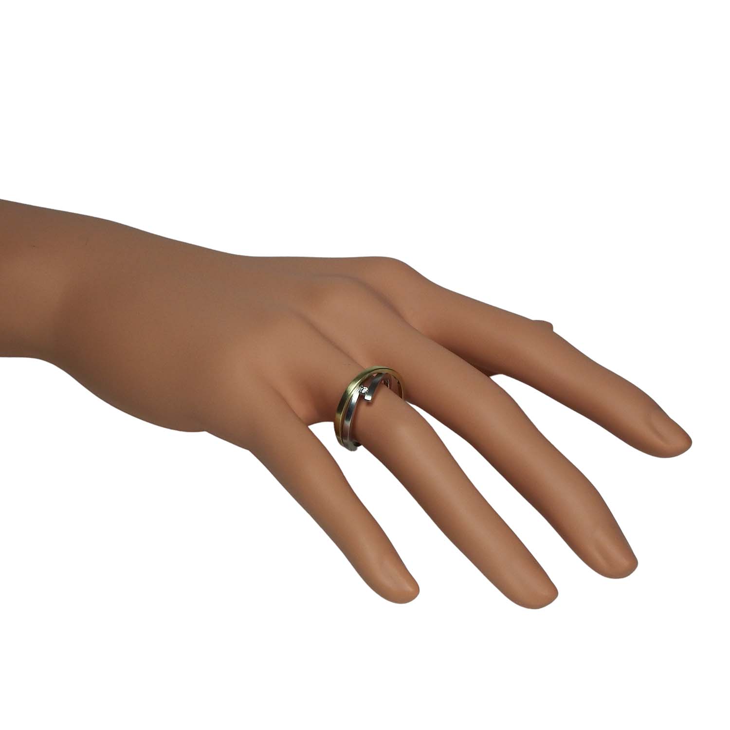 Brillantring Gold bicolor Gelbgold und Weißgold 585/000