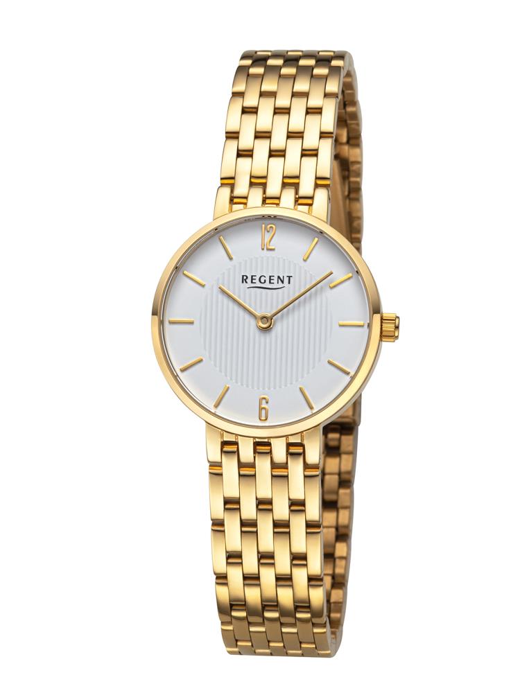 F-1487 Regent Damenuhr Quartz Edelstahl goldplattiert