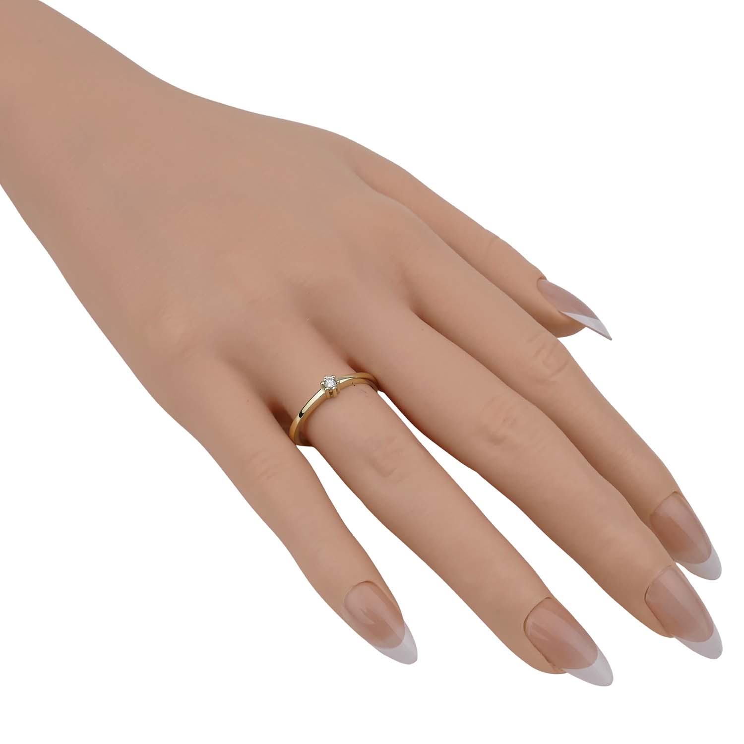 Verlobungsring Gelbgold 585/000 mit Brillant aus unserer Goldschmiede