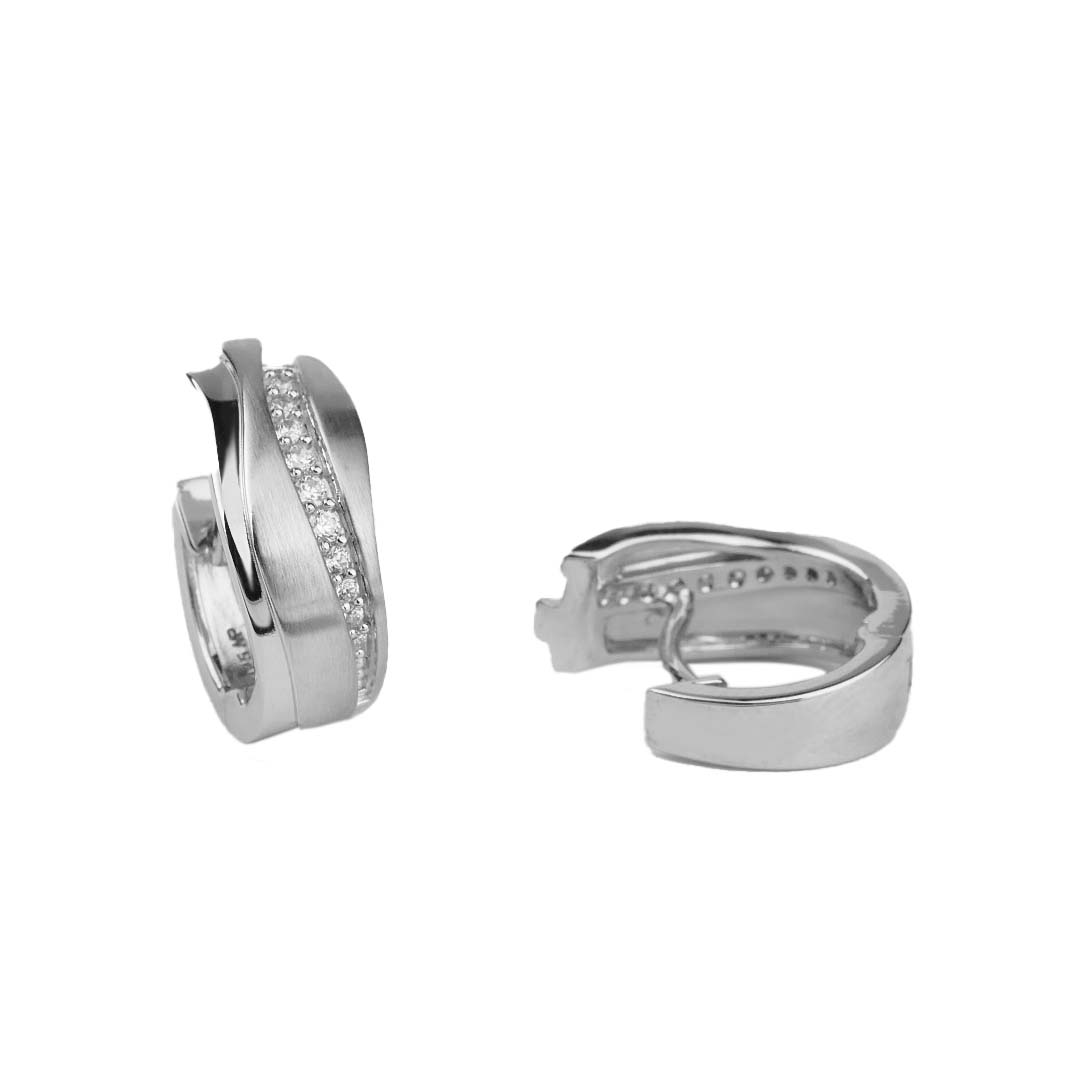 34152 Creolen aus rhodiniertem Sterlingsilber mit Zirkonia