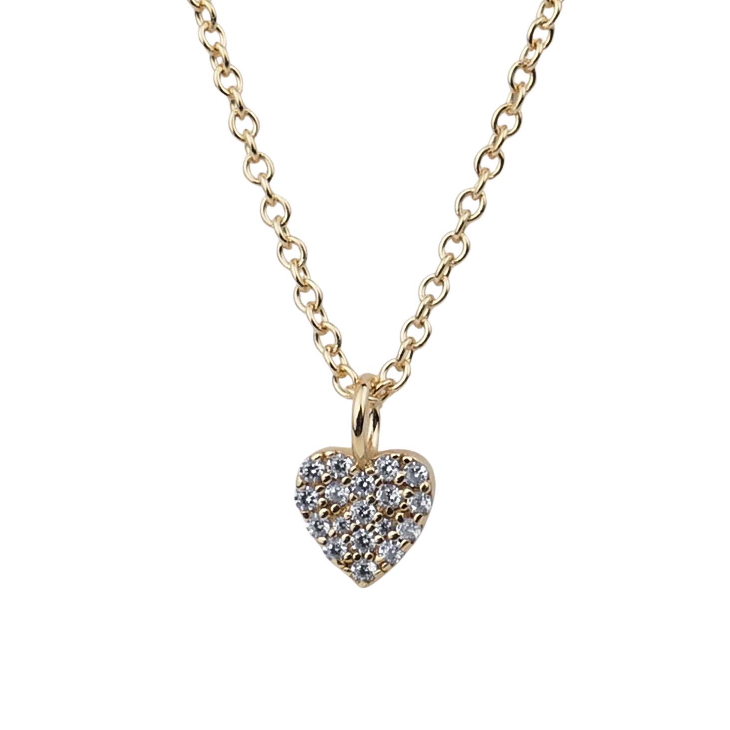 Ratius Halskette aus goldplattiertem Silber mit Zirkoniaherz