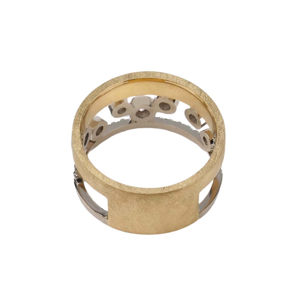 Brillantring Gelbgold und Weißgold 750/000