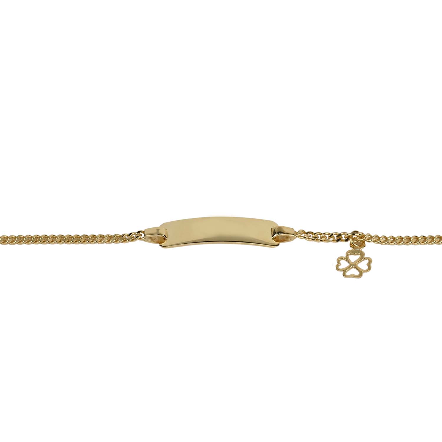 33508 Baby-Armband mit Kleeblattanhänger Gelbgold 333/000 zum Gravieren