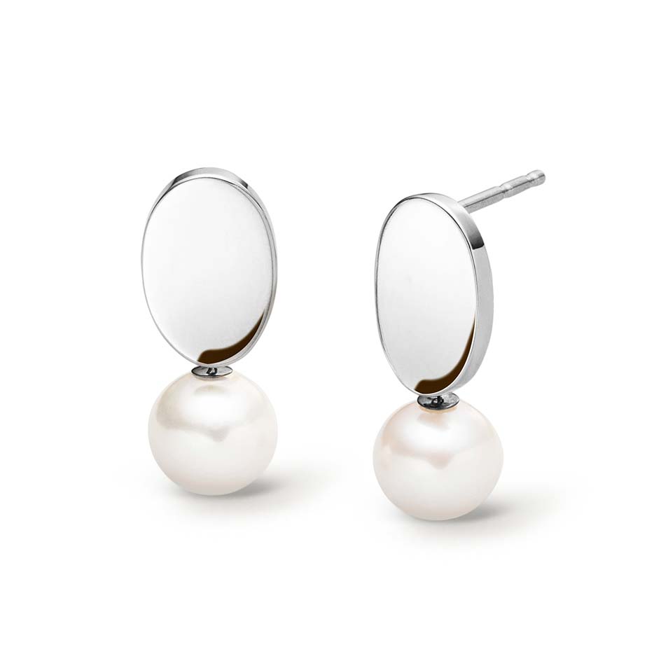 Boccia Ohrhänger Titan mit Perlen