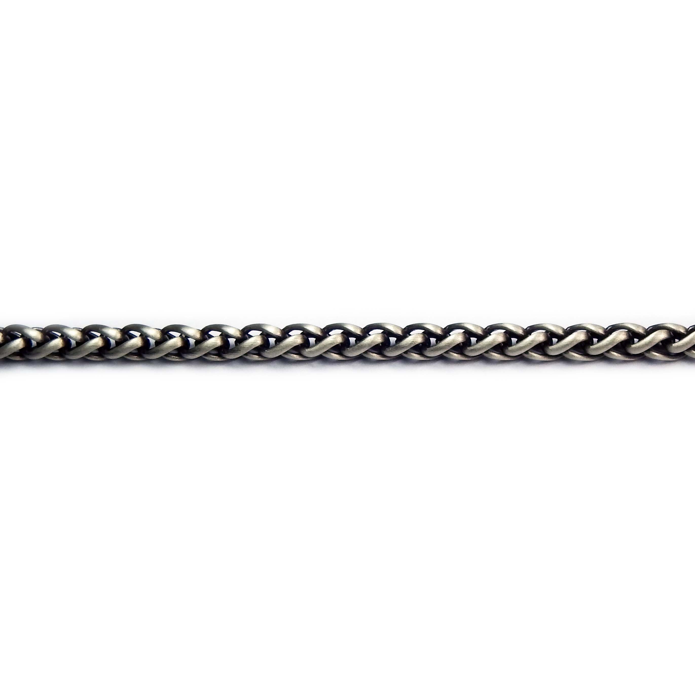 30375 Herrenkette Zopfmuster aus rutheniertem Sterlingsilber