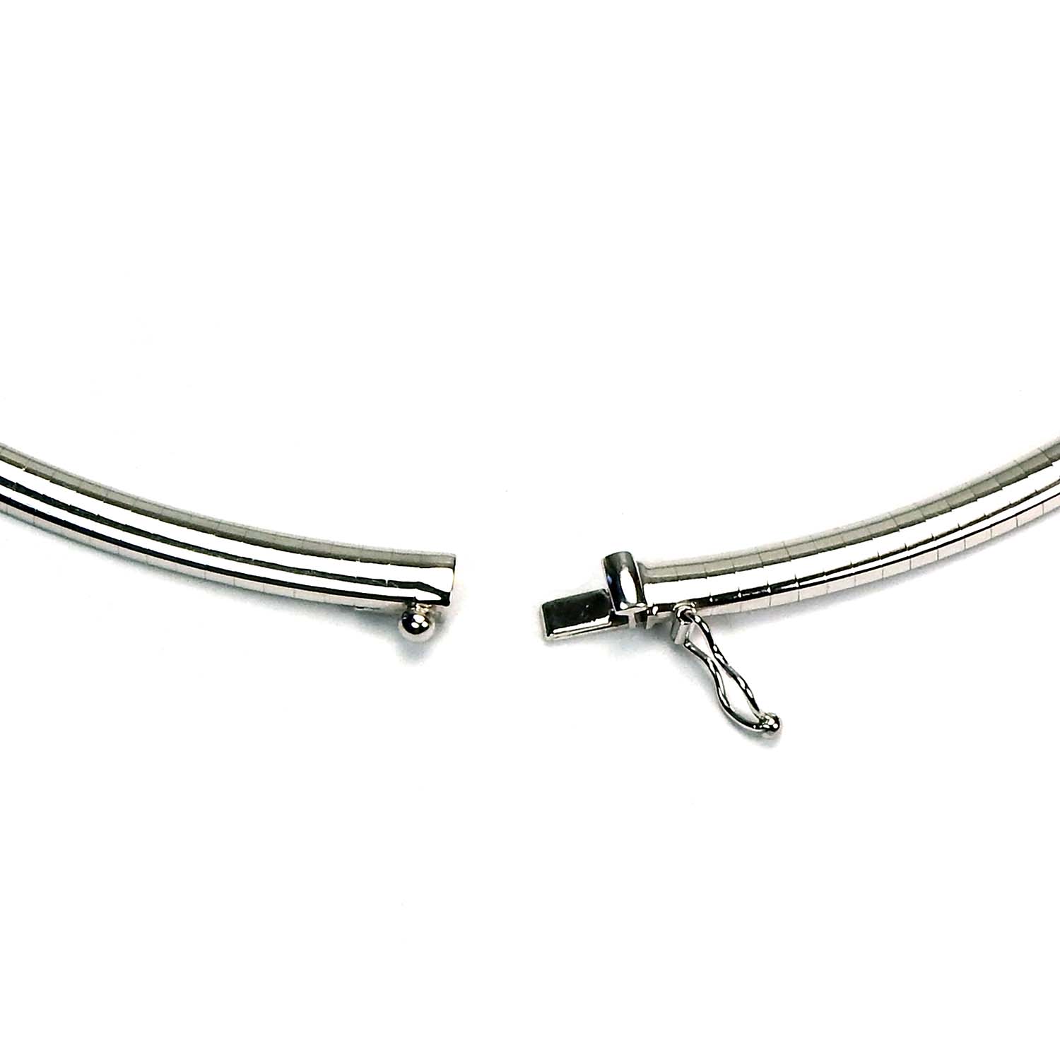 Omega-Halsreif poliert Weißgold 585/000