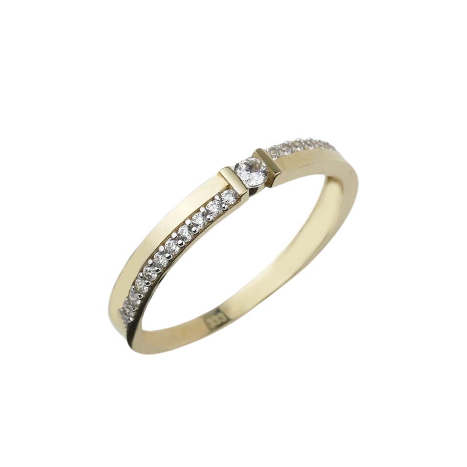 34021 Damenring Gelbgold 333/000 mit Zirkonia