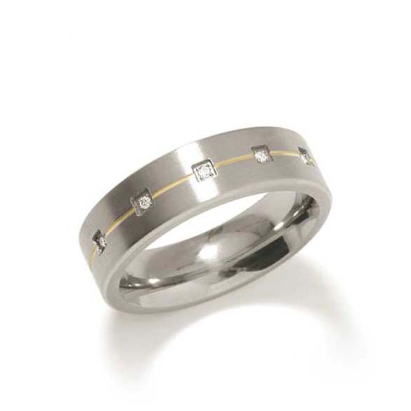 Boccia Damenring Titan bicolor mit Brillanten