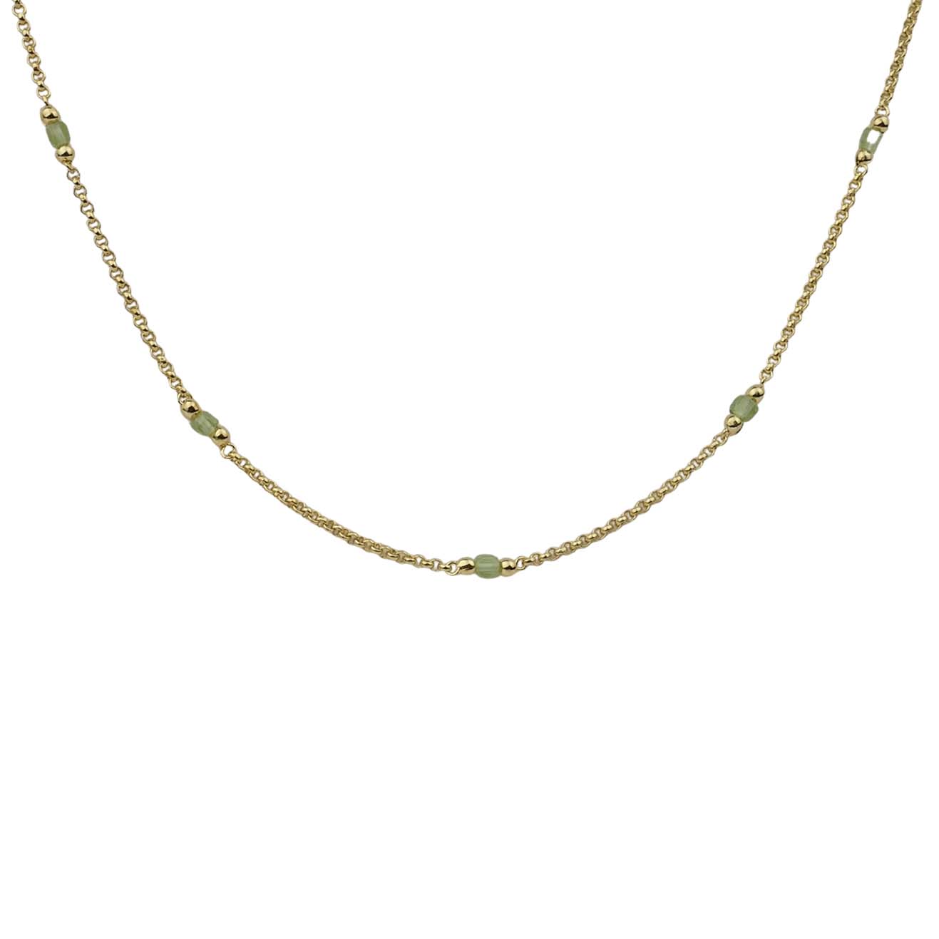 Halskette Silber vergoldet mit Peridot