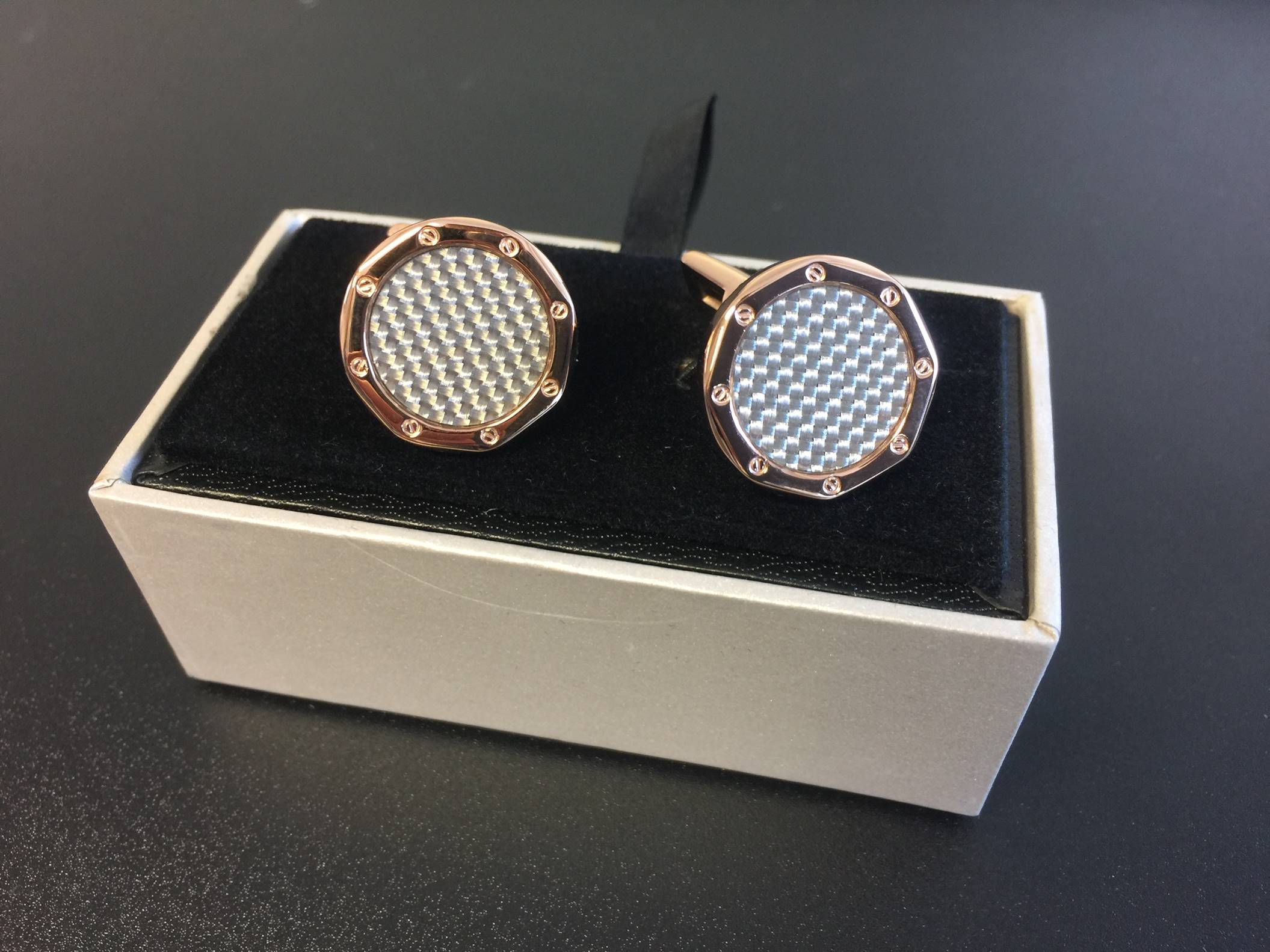 E-Cuff-Links Elysee Manschettenknöpfe Edelstahl bicolor