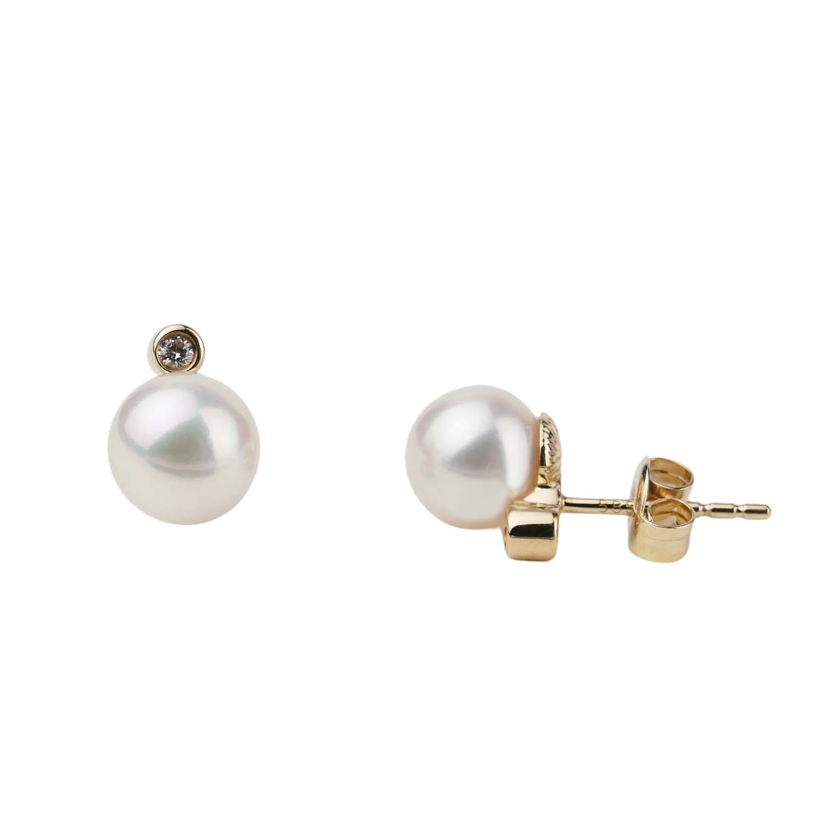 34091fQLi9TZuDHZrm Zuchtperlohrstecker mit Brillanten Gelbgold 585/000