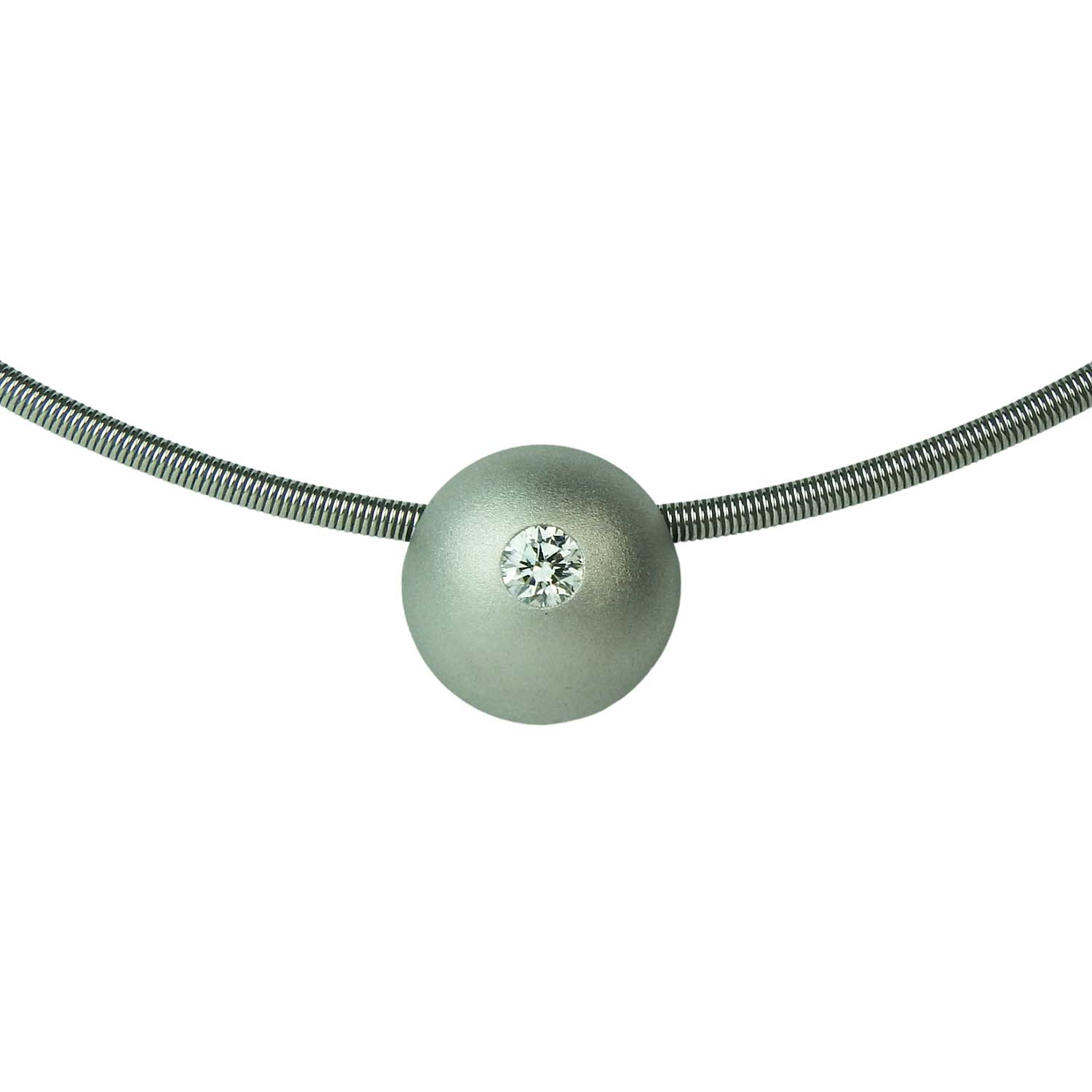 913298-010-3 Anhänger Bunz Kugel 10 mm mit Brillant Déco Art by Micha Bunz Platin 950/000