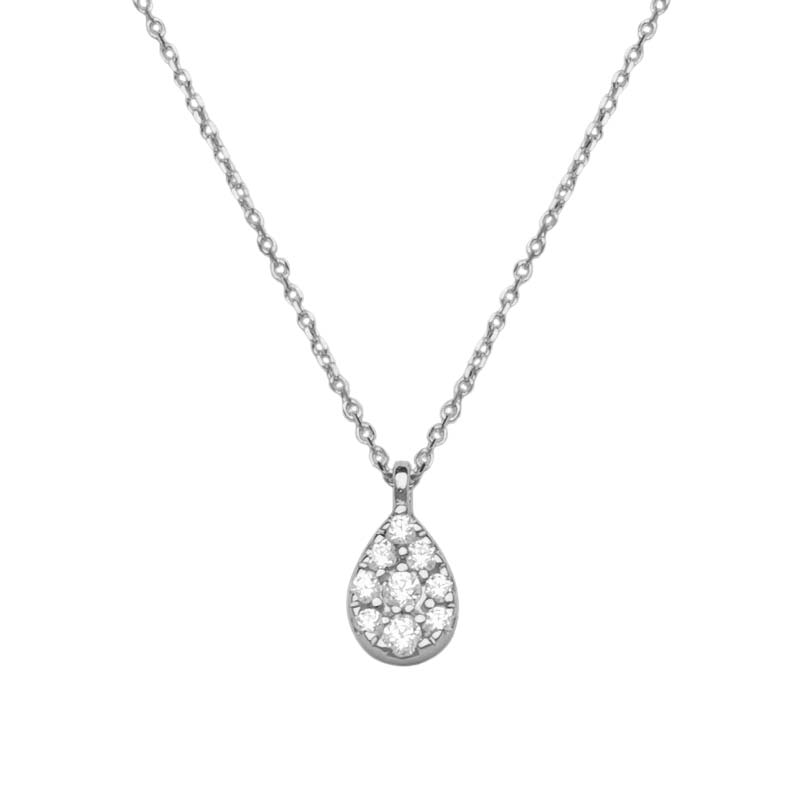 34266 Weißgoldkette mit Zirkoniaanhänger 333/000