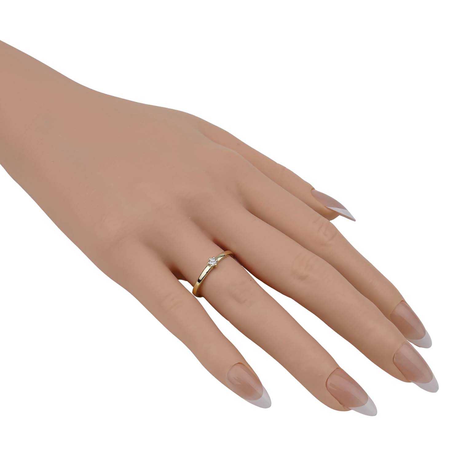 Verlobungsring Gelbgold 585/000 mit Brillant aus unserer Goldschmiede