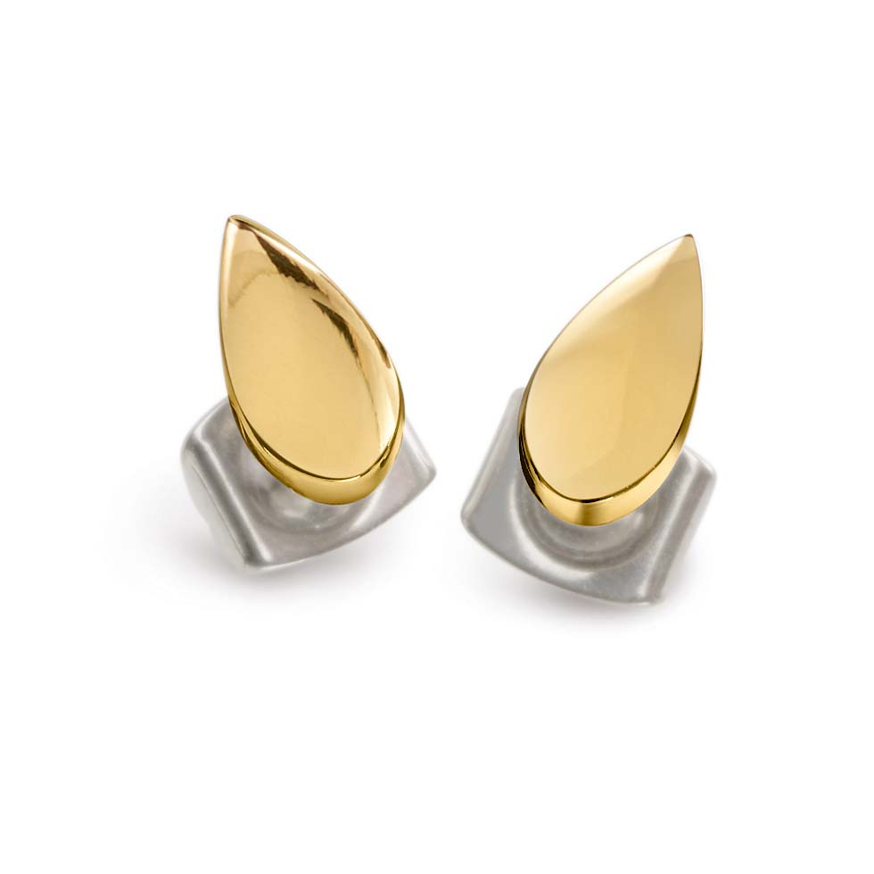 Nickelfreie Boccia Ohrstecker aus goldplattiertem Titan Titanohrringe
