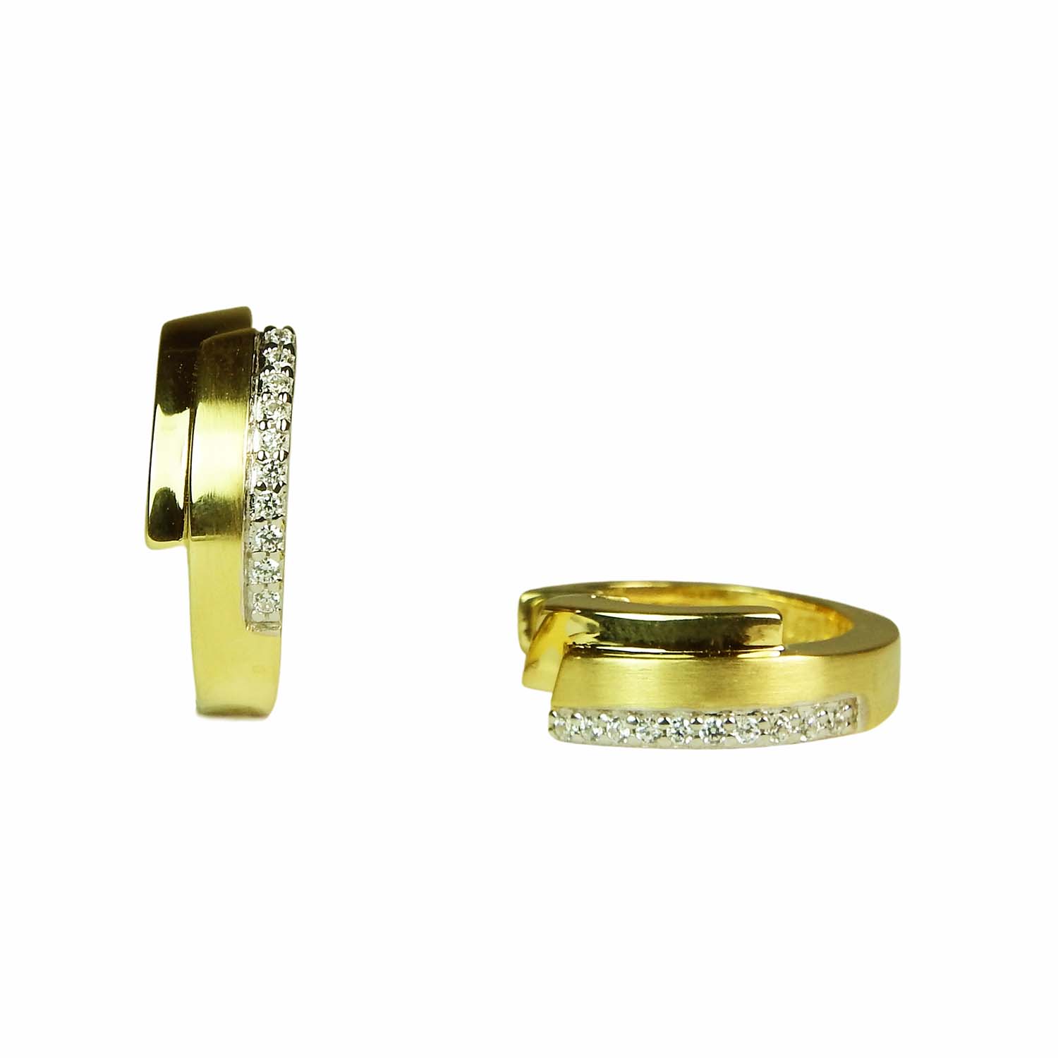 31762 Creolen aus goldplattiertem Sterlingsilber mit Zirkonia