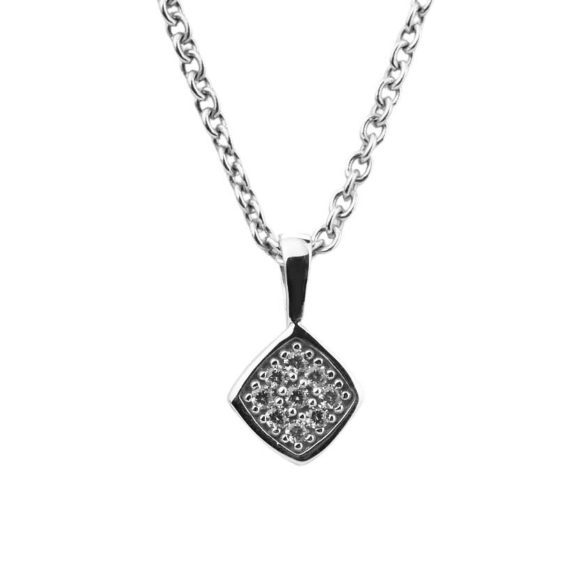 34245 Zirkonia-Anhänger Weißgold 333/000 Quadrat