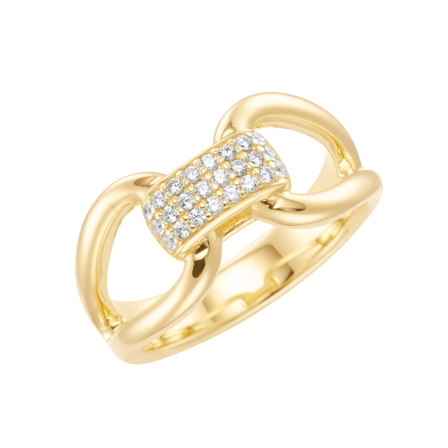 34484 Damenring aus vergoldetem Sterlingsilber mit Zirkonia