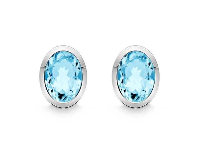 036819958 Quinn Ohrstecker Silber mit Blautopas