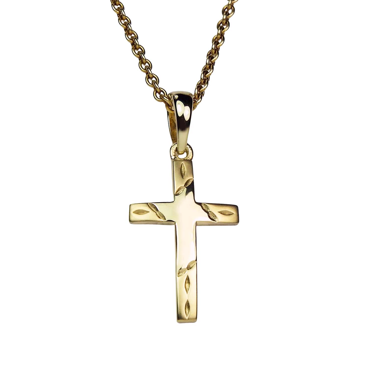 Kreuz Gelbgold 333/000 Gelbgoldkreuz mit Muster