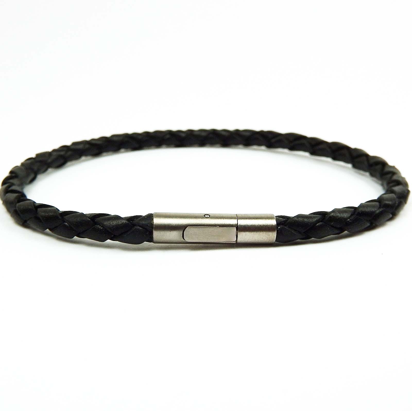 Boccia Armband Leder mit Titan