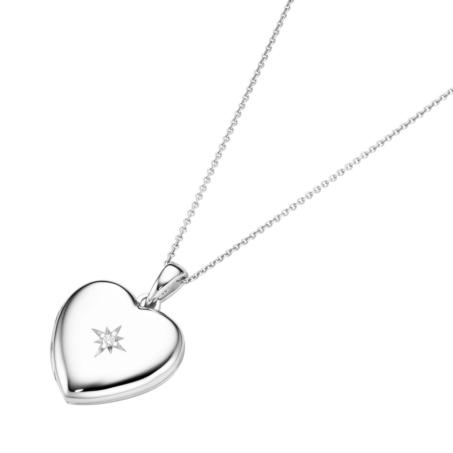 33565 Silver D-Line Herz-Medaillon Sterlingsilber mit Kette
