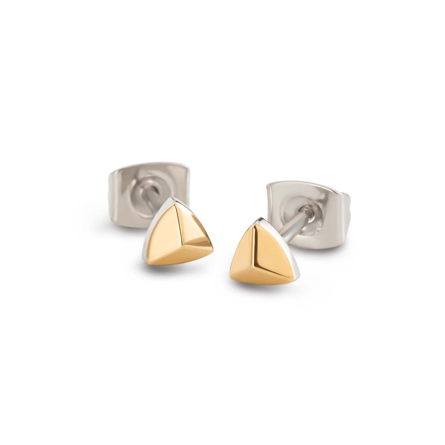 Nickelfreie Boccia Ohrstecker aus goldplattiertem Titan