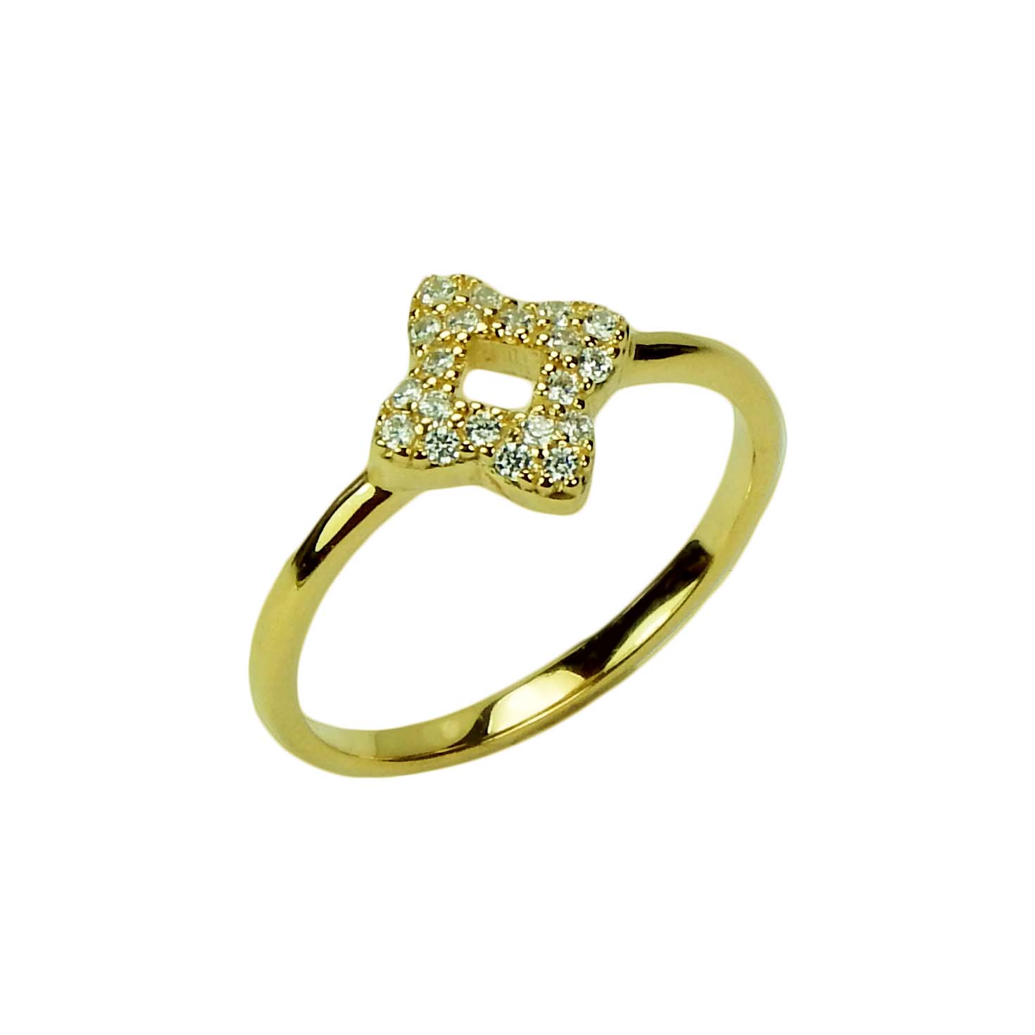 31369 Ratius Damenring mit Zirkonia Sterlingsilber goldplattiert