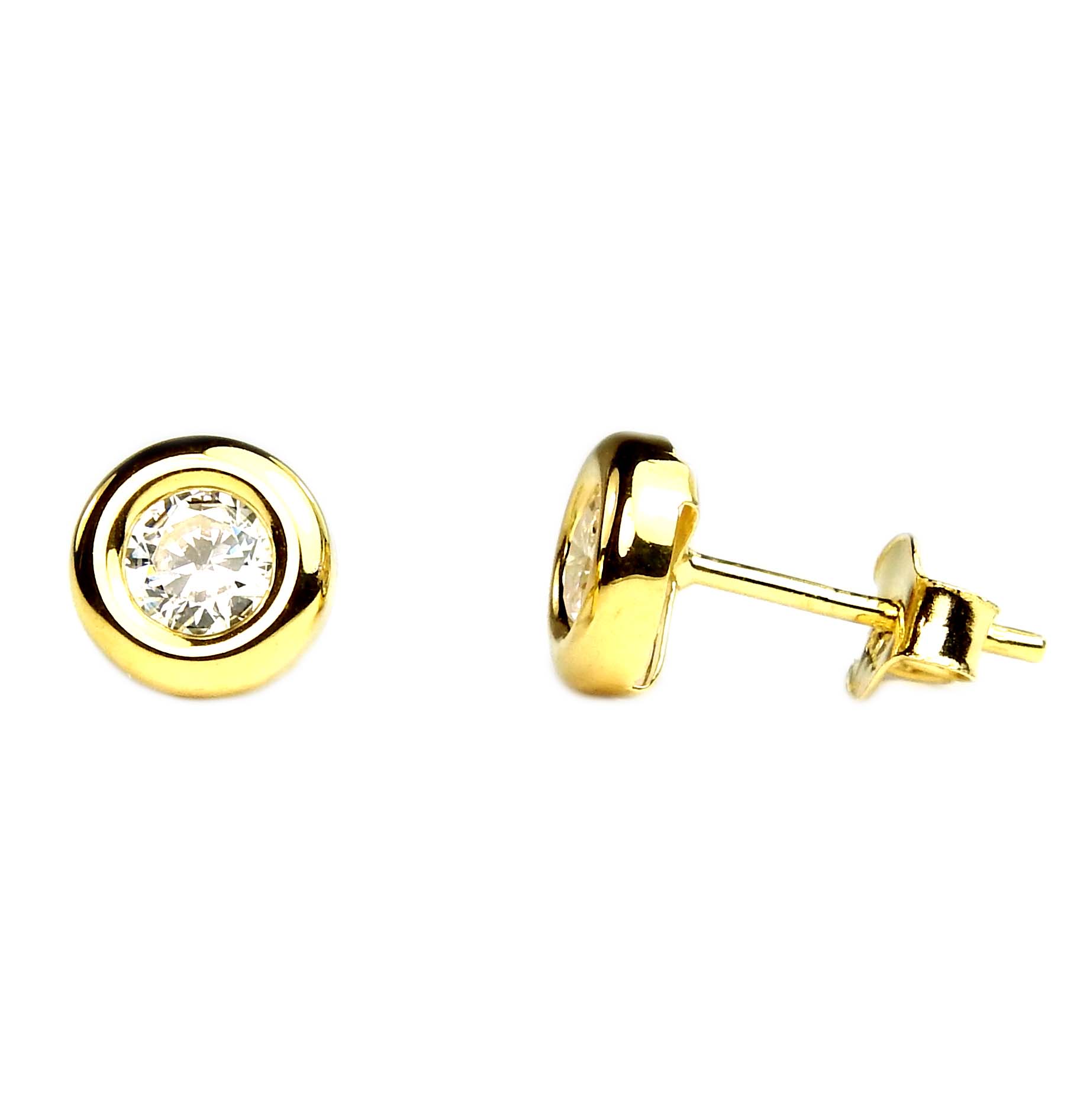 Zirkonia-Ohrstecker Gelbgold 333/000