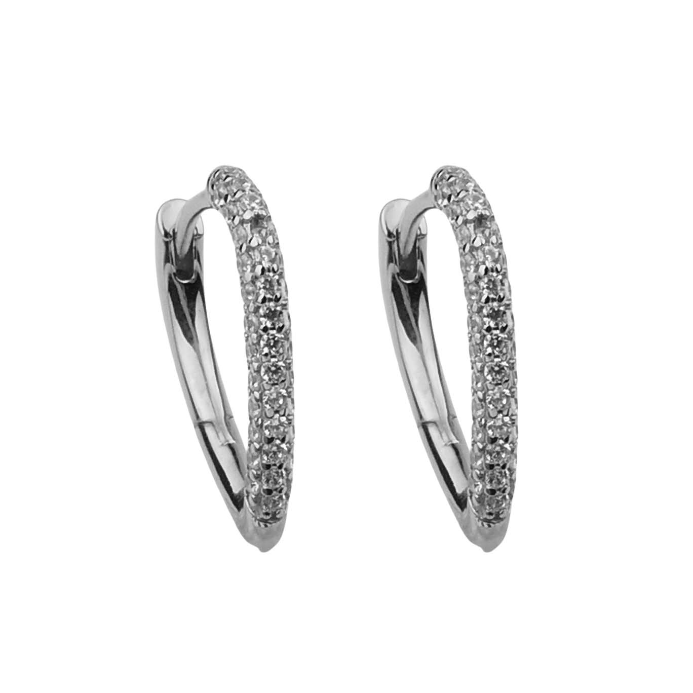 Ratius Creolen aus rhodiniertem Silber mit Zirkonia