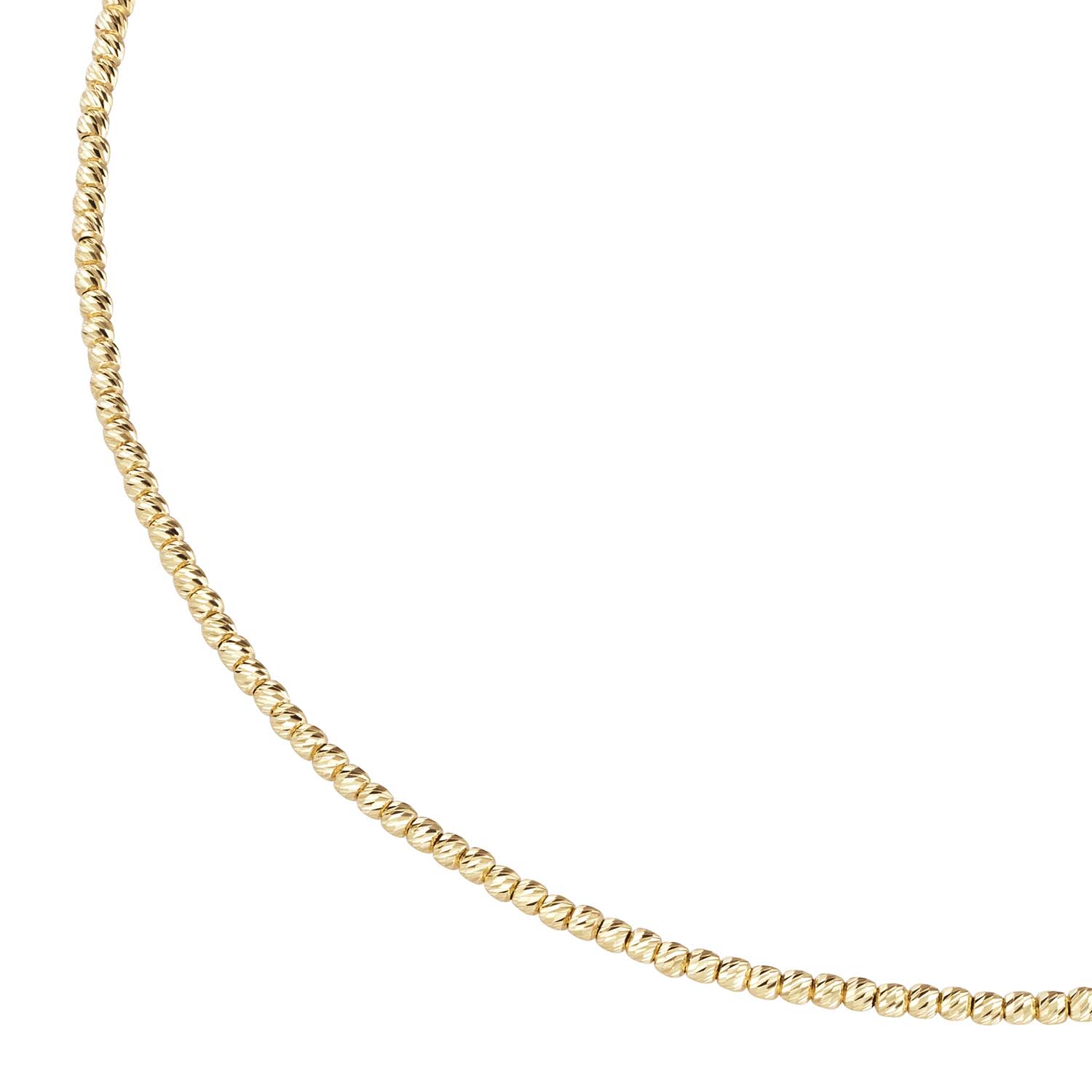 33207 Silver D-Line Halskette aus goldplattiertem Sterlingsilber mit Kügelchen