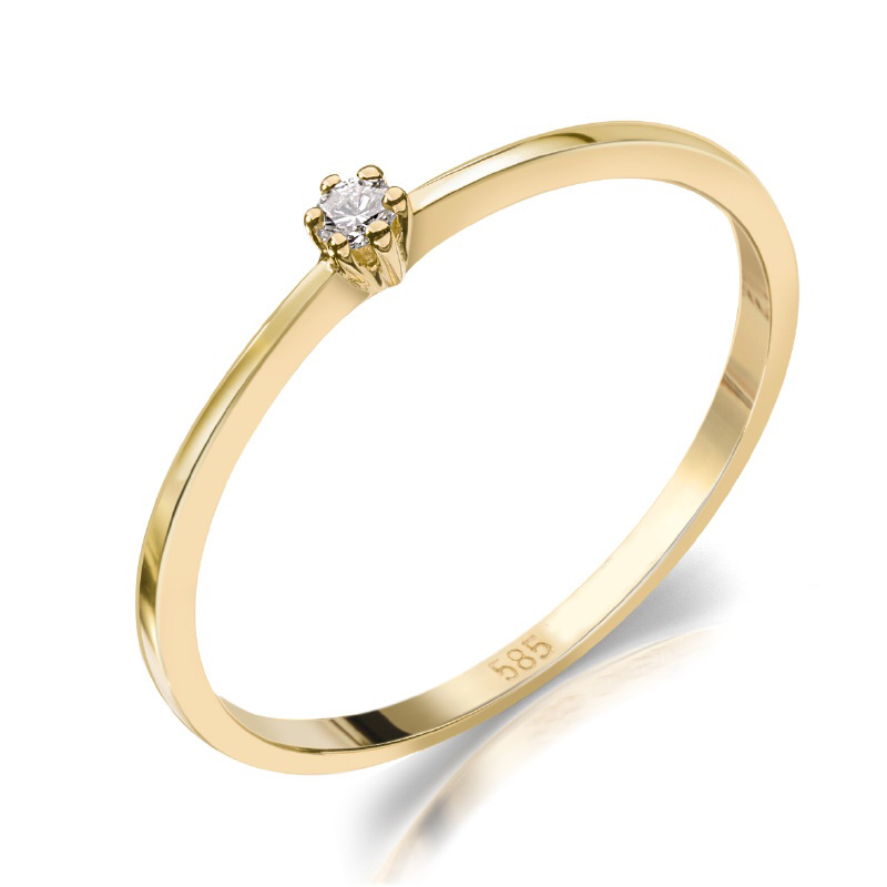 33139 Verlobungsring mit Brillant 0,03 ct. Gelbgold 585/000