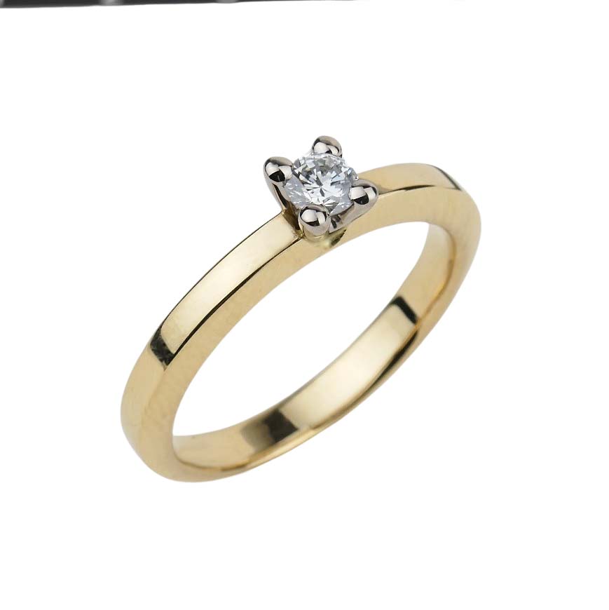 Verlobungsring mit Brillant Gelbgold 750/000 und Platin 950/000 Verlobungsring mit Brillant Gelbgold 750/000 und Platin 950/000