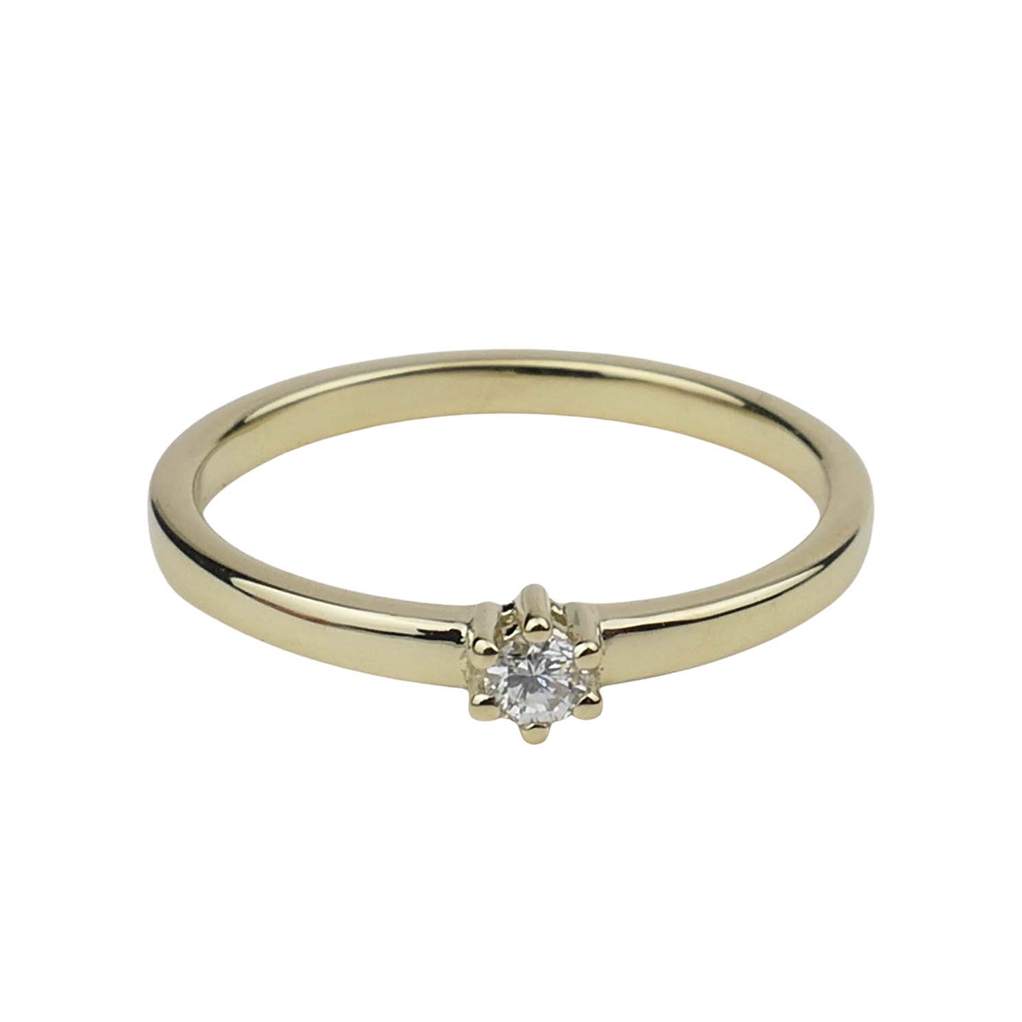 Verlobungsring Gelbgold 585/000 mit Brillant aus unserer Goldschmiede