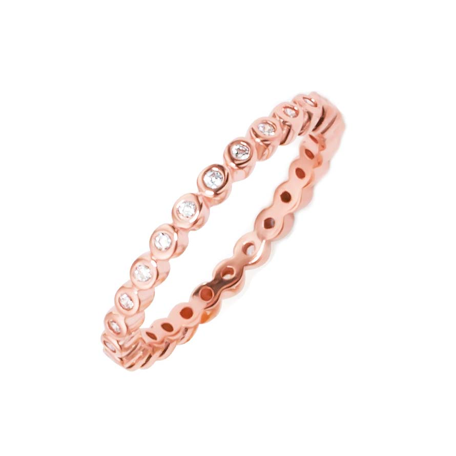 30883 Ratius Damenring mit Zirkonia Silber rosé goldplattiert