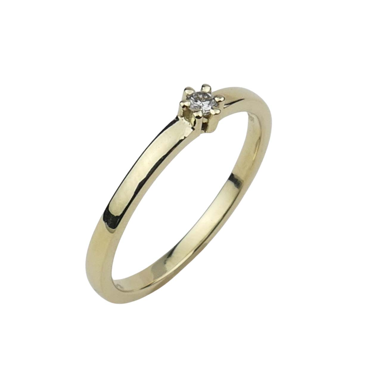 Verlobungsring Gelbgold 585/000 mit Brillant aus unserer Goldschmiede