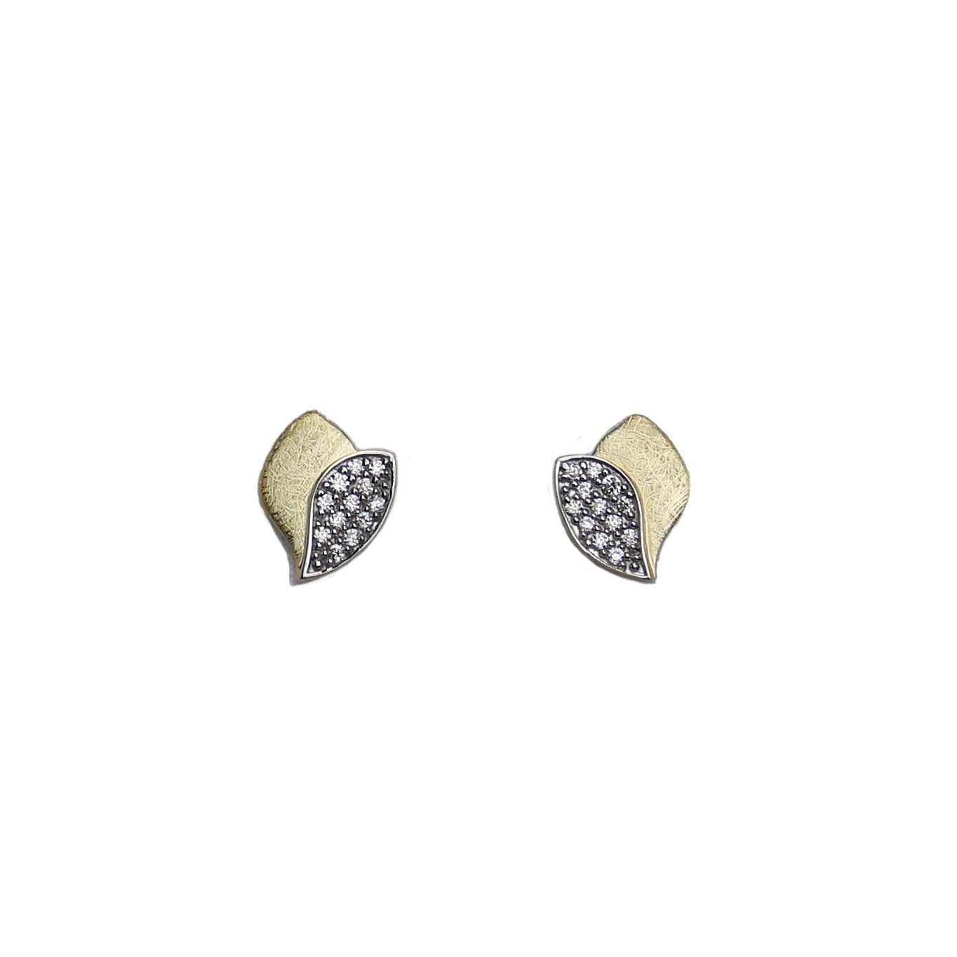 33263 Ohrstecker Sterlingsilber bicolor mit Zirkonia